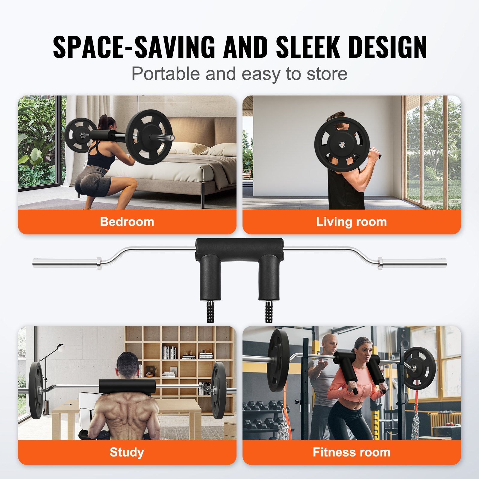 Weightlifting Machines & Racks: VEVOR Safety Squat Bar Fitness Squat Bar Attachment Weight Lifting