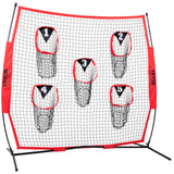 Basketball & Basketball Accessories: VEVOR 6 x 6 ft Football Trainer Throwing Net, Training Throwing Target Practice Net with 5 Target Pockets, Knotless Net Includes Bow Frame and Portable Carry Case, Improve QB Throwing Accuracy, Red