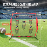 Basketball & Basketball Accessories: VEVOR 6 x 6 ft Football Trainer Throwing Net, Training Throwing Target Practice Net with 5 Target Pockets, Knotless Net Includes Bow Frame and Portable Carry Case, Improve QB Throwing Accuracy, Red