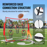 Basketball & Basketball Accessories: VEVOR 6 x 6 ft Football Trainer Throwing Net, Training Throwing Target Practice Net with 5 Target Pockets, Knotless Net Includes Bow Frame and Portable Carry Case, Improve QB Throwing Accuracy, Red