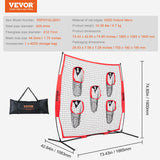 Basketball & Basketball Accessories: VEVOR 6 x 6 ft Football Trainer Throwing Net, Training Throwing Target Practice Net with 5 Target Pockets, Knotless Net Includes Bow Frame and Portable Carry Case, Improve QB Throwing Accuracy, Red