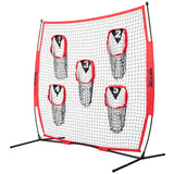 Basketball & Basketball Accessories: VEVOR 6 x 6 ft Football Trainer Throwing Net, Training Throwing Target Practice Net with 5 Target Pockets, Knotless Net Includes Bow Frame and Portable Carry Case, Improve QB Throwing Accuracy, Red