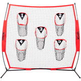 Basketball & Basketball Accessories: VEVOR 6 x 6 ft Football Trainer Throwing Net, Training Throwing Target Practice Net with 5 Target Pockets, Knotless Net Includes Bow Frame and Portable Carry Case, Improve QB Throwing Accuracy, Red