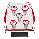 Farm Equipment: VEVOR 1828.8x1828.8mm Football Trainer Throwing Net, Training Throwing Target Practice Net with 5 Target Pockets, Knotless Net Includes Straps and Portable Carry Case, Improve QB Throwing Accuracy,Red