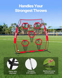 Farm Equipment: VEVOR 1828.8x1828.8mm Football Trainer Throwing Net, Training Throwing Target Practice Net with 5 Target Pockets, Knotless Net Includes Straps and Portable Carry Case, Improve QB Throwing Accuracy,Red