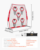 Farm Equipment: VEVOR 1828.8x1828.8mm Football Trainer Throwing Net, Training Throwing Target Practice Net with 5 Target Pockets, Knotless Net Includes Straps and Portable Carry Case, Improve QB Throwing Accuracy,Red
