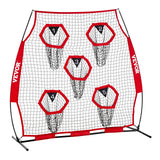 Farm Equipment: VEVOR 1828.8x1828.8mm Football Trainer Throwing Net, Training Throwing Target Practice Net with 5 Target Pockets, Knotless Net Includes Straps and Portable Carry Case, Improve QB Throwing Accuracy,Red