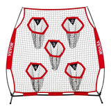 Farm Equipment: VEVOR 1828.8x1828.8mm Football Trainer Throwing Net, Training Throwing Target Practice Net with 5 Target Pockets, Knotless Net Includes Straps and Portable Carry Case, Improve QB Throwing Accuracy,Red