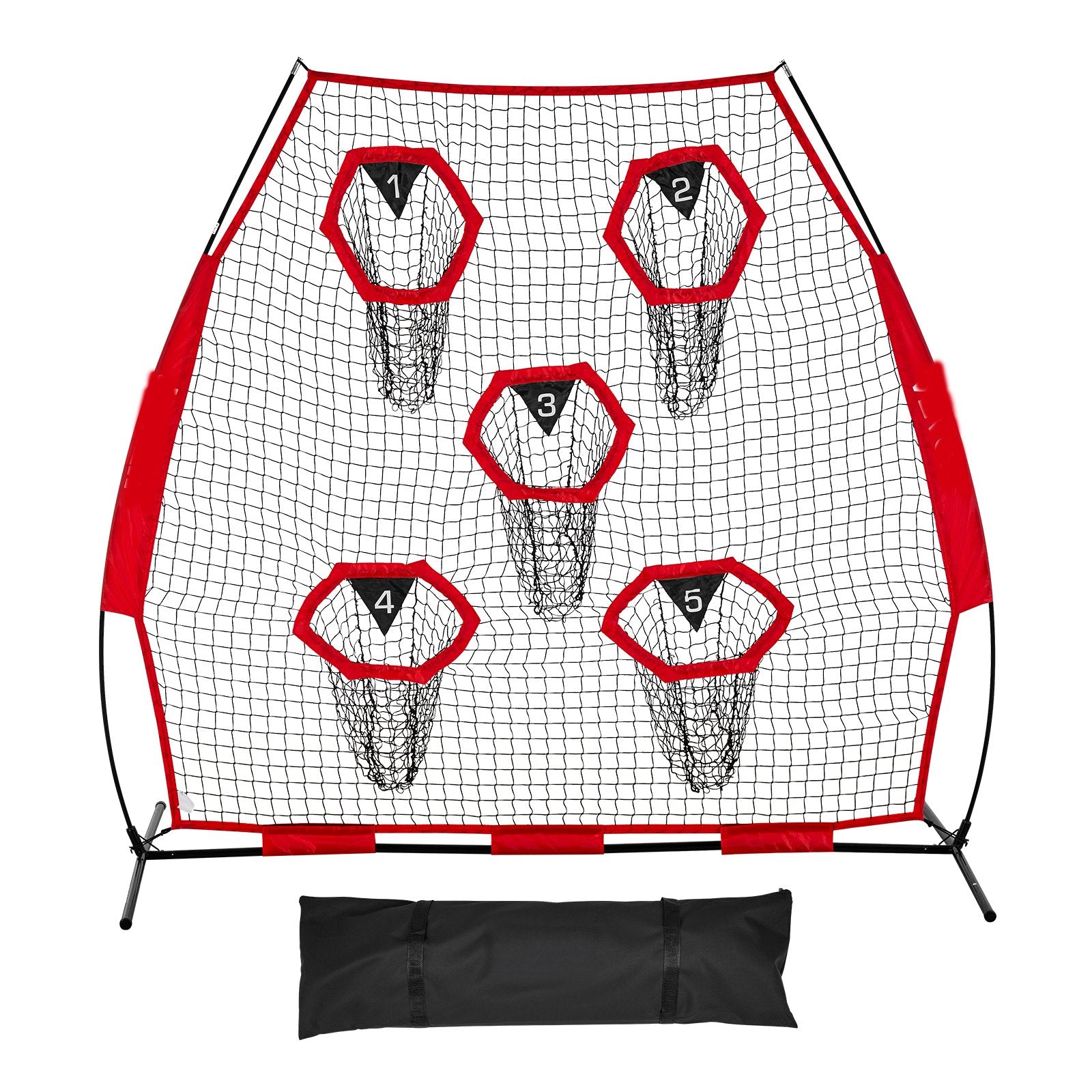 Farm Equipment: VEVOR 2133.6 x 2133.6mm Football Trainer Throwing Net, Training Throwing Target Practice Net with 5 Target Pockets, Knotless Net Includes Straps and Portable Carry Case, Improve QB Throwing Accuracy