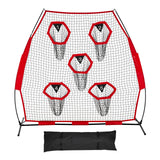 Farm Equipment: VEVOR 2133.6 x 2133.6mm Football Trainer Throwing Net, Training Throwing Target Practice Net with 5 Target Pockets, Knotless Net Includes Straps and Portable Carry Case, Improve QB Throwing Accuracy