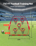Farm Equipment: VEVOR 2133.6 x 2133.6mm Football Trainer Throwing Net, Training Throwing Target Practice Net with 5 Target Pockets, Knotless Net Includes Straps and Portable Carry Case, Improve QB Throwing Accuracy