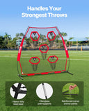 Farm Equipment: VEVOR 2133.6 x 2133.6mm Football Trainer Throwing Net, Training Throwing Target Practice Net with 5 Target Pockets, Knotless Net Includes Straps and Portable Carry Case, Improve QB Throwing Accuracy