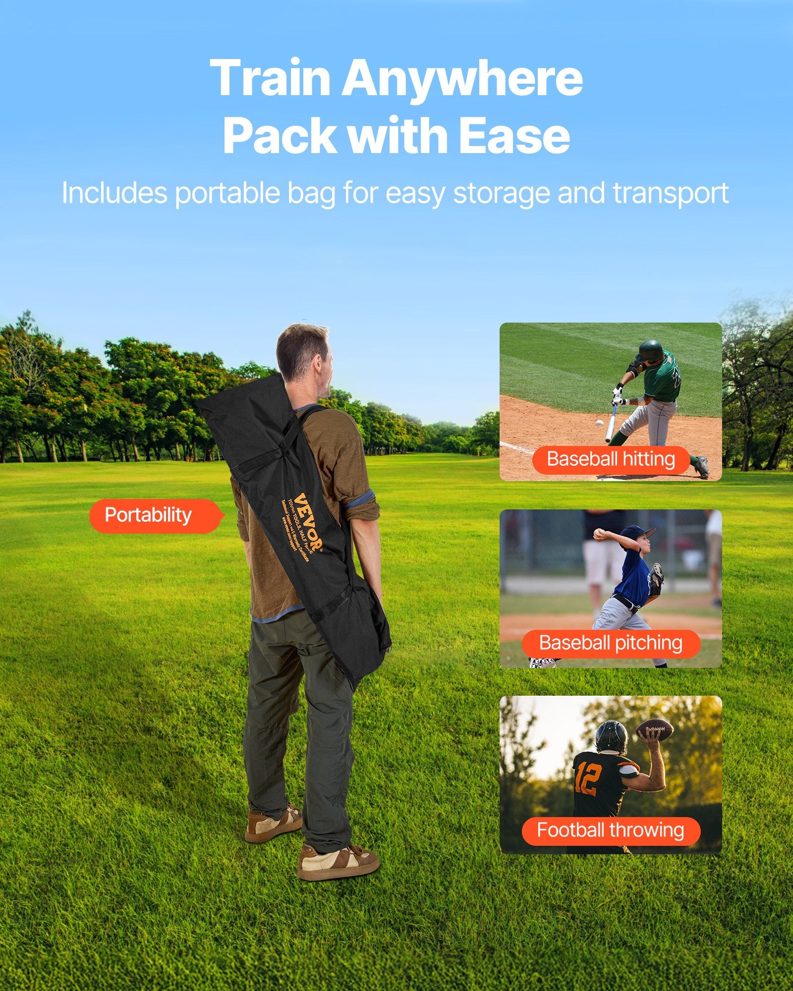 Farm Equipment: VEVOR 2133.6 x 2133.6mm Football Trainer Throwing Net, Training Throwing Target Practice Net with 5 Target Pockets, Knotless Net Includes Straps and Portable Carry Case, Improve QB Throwing Accuracy