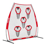 Farm Equipment: VEVOR 2133.6 x 2133.6mm Football Trainer Throwing Net, Training Throwing Target Practice Net with 5 Target Pockets, Knotless Net Includes Straps and Portable Carry Case, Improve QB Throwing Accuracy