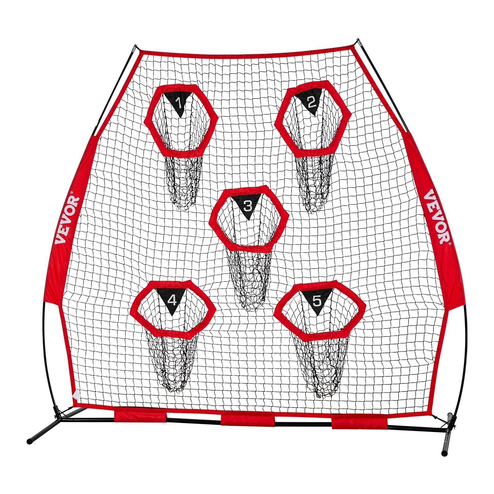 Farm Equipment: VEVOR 2133.6 x 2133.6mm Football Trainer Throwing Net, Training Throwing Target Practice Net with 5 Target Pockets, Knotless Net Includes Straps and Portable Carry Case, Improve QB Throwing Accuracy