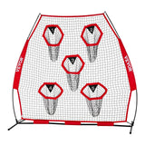 Farm Equipment: VEVOR 2133.6 x 2133.6mm Football Trainer Throwing Net, Training Throwing Target Practice Net with 5 Target Pockets, Knotless Net Includes Straps and Portable Carry Case, Improve QB Throwing Accuracy
