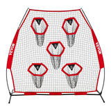 Farm Equipment: VEVOR 2133.6 x 2133.6mm Football Trainer Throwing Net, Training Throwing Target Practice Net with 5 Target Pockets, Knotless Net Includes Straps and Portable Carry Case, Improve QB Throwing Accuracy