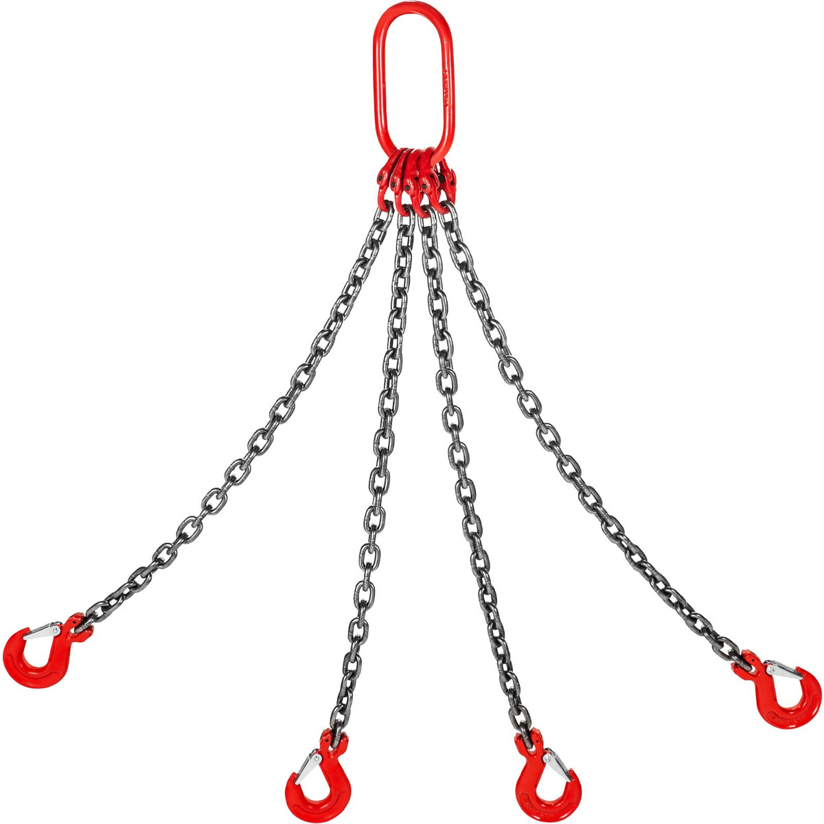 Chain Sling, 8 mm x 1m Lifting Chains with Hooks, G80 Engine Chain Hoist Lifts, 5 Ton Load Capacity Lifting Sling Chains for Engine Hoist, Engine Lift Chain with 4 Leg Grab Hooks Heavy Duty