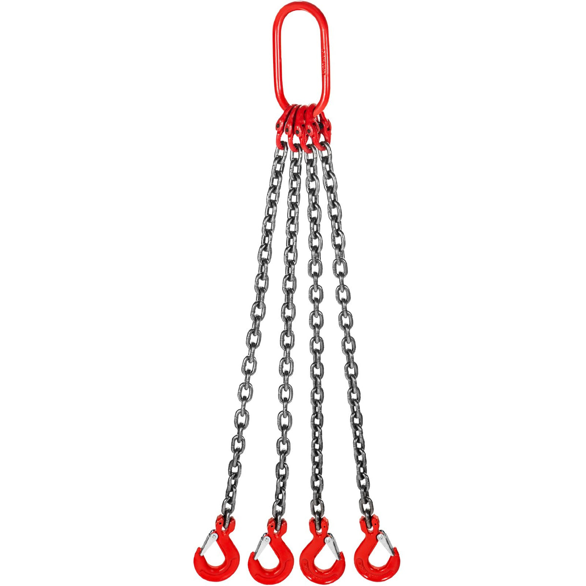 Chain Sling, 8 mm x 1m Lifting Chains with Hooks, G80 Engine Chain Hoist Lifts, 5 Ton Load Capacity Lifting Sling Chains for Engine Hoist, Engine Lift Chain with 4 Leg Grab Hooks Heavy Duty