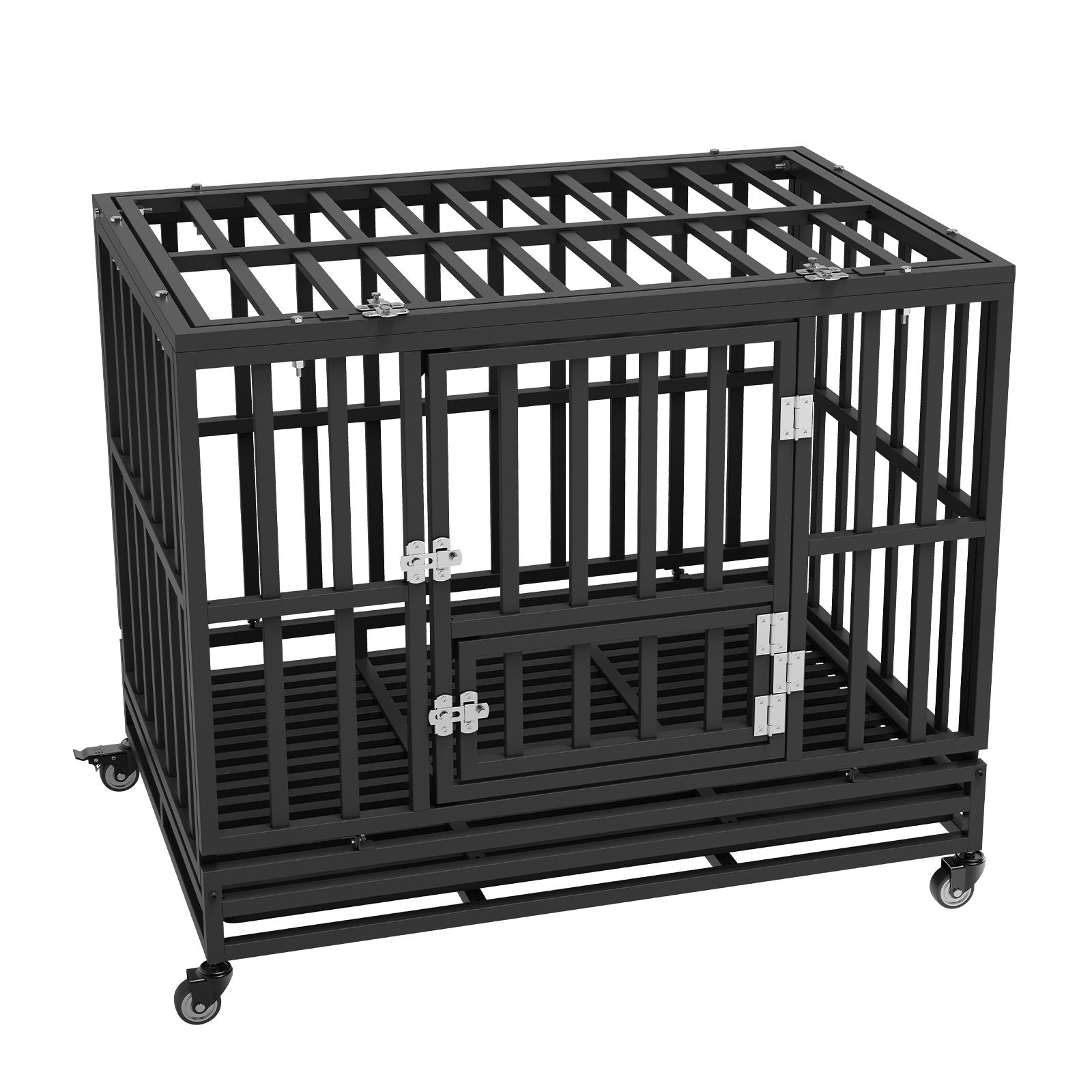 Dog Kennels: VEVOR Heavy Duty Dog Crate 38 in Metal Dog Kennel with Wheels and Removable Tray