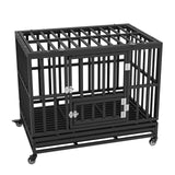 Dog Kennels: VEVOR Heavy Duty Dog Crate 38 in Metal Dog Kennel with Wheels and Removable Tray