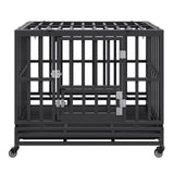 Dog Kennels: VEVOR Heavy Duty Dog Crate 38 in Metal Dog Kennel with Wheels and Removable Tray