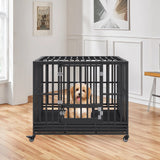 Cat Carriers & Crates: VEVOR 47 Inch Heavy Duty Dog Crate, Indestructible Dog Crate, 3-Door Heavy Duty Dog Kennel for Medium to Large Dogs with Lockable Wheels and Removable Tray, High Anxiety Dog Crate for Indoor & Outdoor
