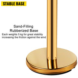 Traffic Control & Parking Tools: VEVOR Stanchion Post Barriers 6-Set Line Dividers, Stainless Steel Stanchions with 6.6 Red Retractable Belts, Stanchions with One Sign Frame, 34.6 Queue Safety Stanchions (Gold)