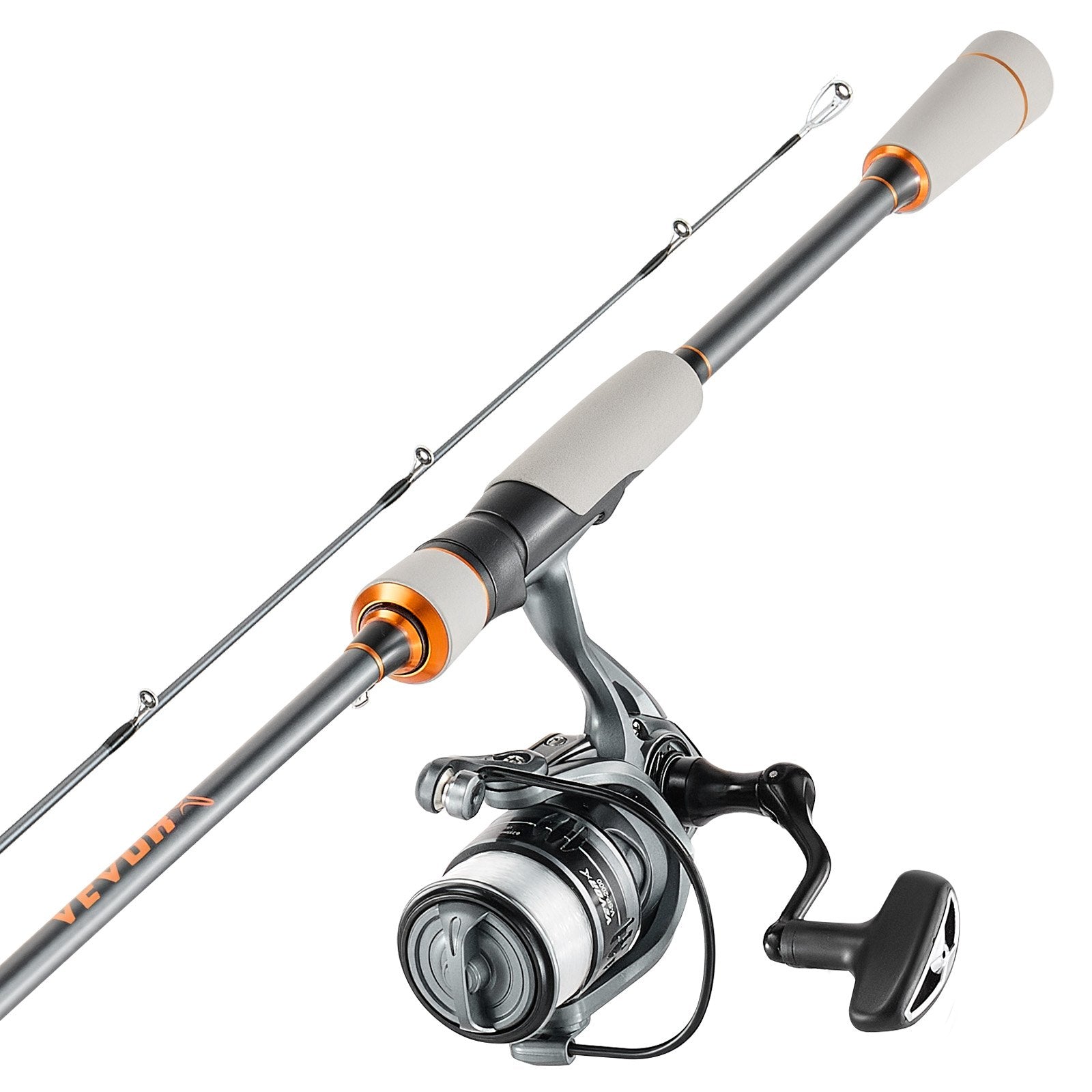Rowing Boats: VEVOR Rod and Fishing Reel Combo, IM6 Fiberglass & Carbon Fiber Spinning Rod and Reel Combo, Bass Fishing Pole with 2m Two-Piece Rods, 6+1 Ball Bearings, Stainless Steel Guides with Ceramic Rings