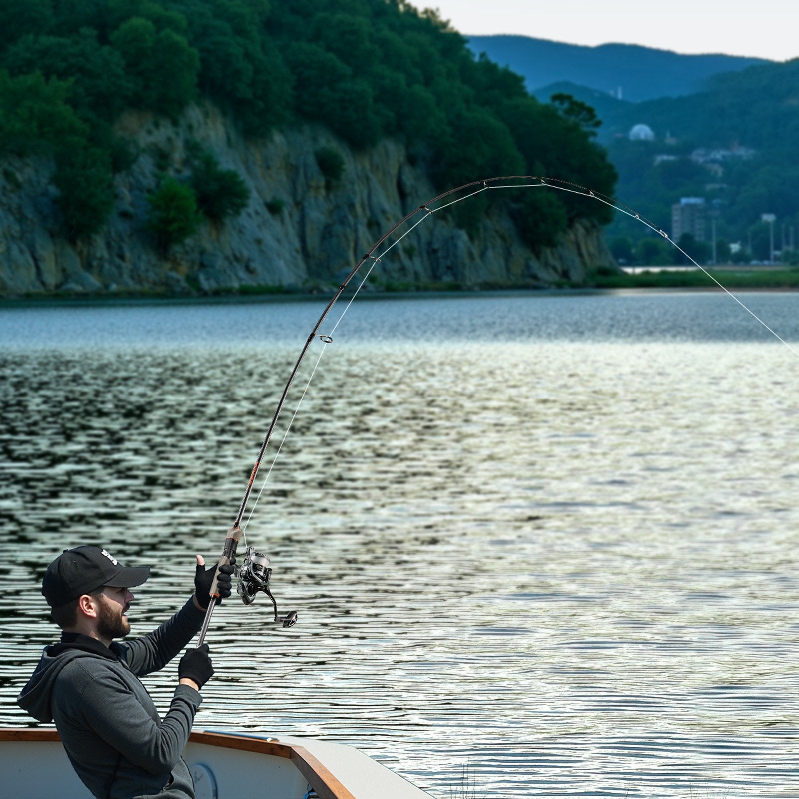 Rowing Boats: VEVOR Rod and Fishing Reel Combo, IM6 Fiberglass & Carbon Fiber Spinning Rod and Reel Combo, Bass Fishing Pole with 2m Two-Piece Rods, 6+1 Ball Bearings, Stainless Steel Guides with Ceramic Rings
