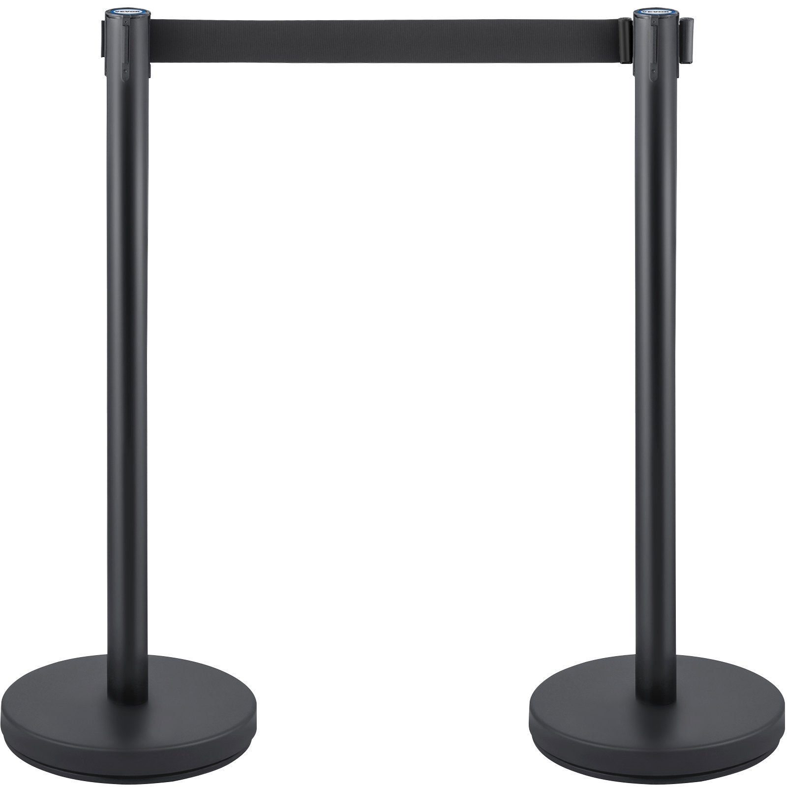Building Toys: VEVOR Crowd Control Stanchion, Set of 6 Pieces Stanchion Set, Stanchion Set with 6.6 ft/2 m Black Retractable Belt, Black Crowd Control Barrier with Concrete and Metal Base  Easy Connect Assembly