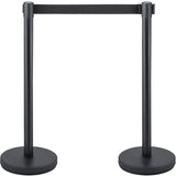 Building Toys: VEVOR Crowd Control Stanchion, Set of 6 Pieces Stanchion Set, Stanchion Set with 6.6 ft/2 m Black Retractable Belt, Black Crowd Control Barrier with Concrete and Metal Base  Easy Connect Assembly