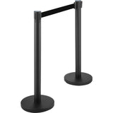 Building Toys: VEVOR Crowd Control Stanchion, Set of 6 Pieces Stanchion Set, Stanchion Set with 6.6 ft/2 m Black Retractable Belt, Black Crowd Control Barrier with Concrete and Metal Base  Easy Connect Assembly