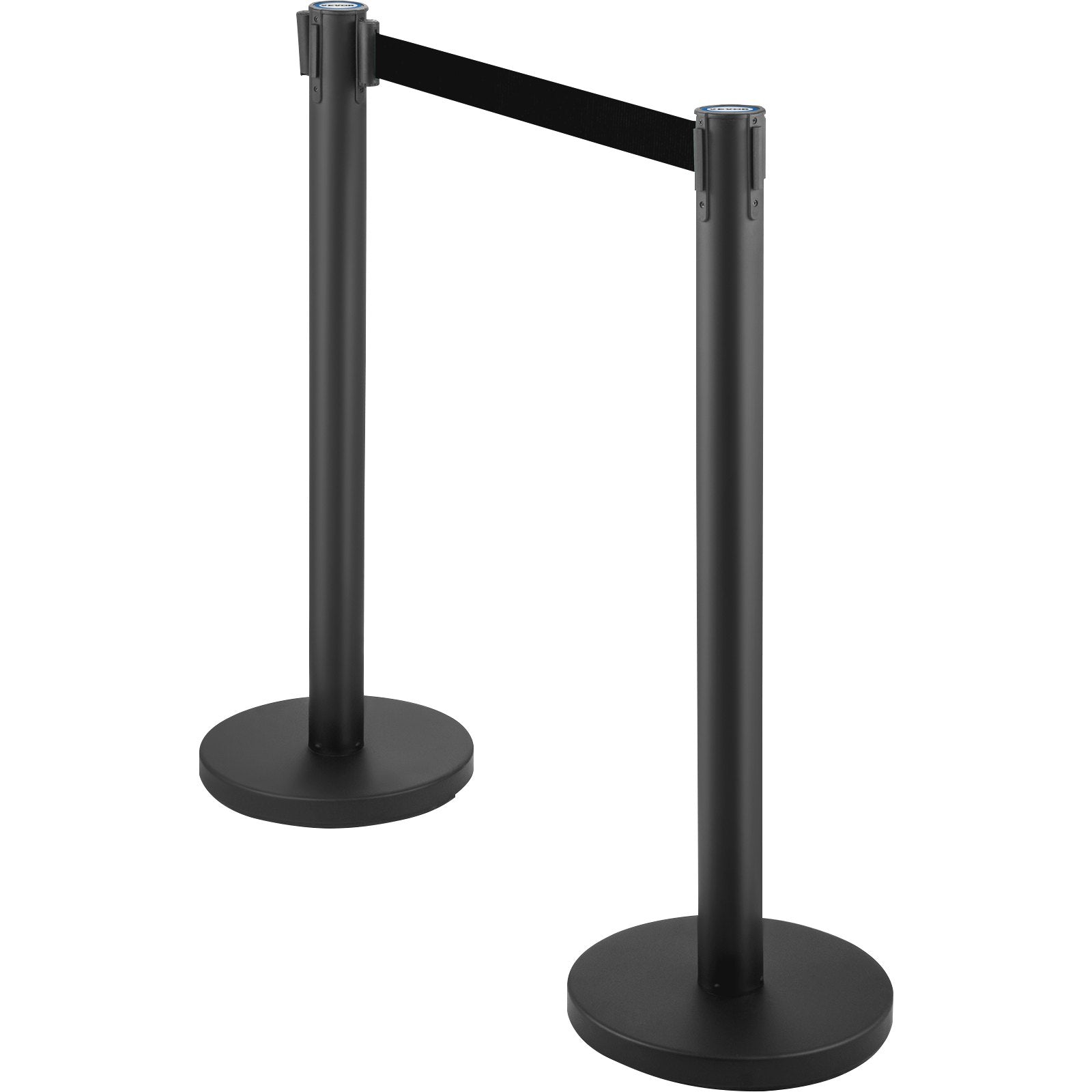 Building Toys: VEVOR Crowd Control Stanchion, Set of 6 Pieces Stanchion Set, Stanchion Set with 6.6 ft/2 m Black Retractable Belt, Black Crowd Control Barrier with Concrete and Metal Base  Easy Connect Assembly