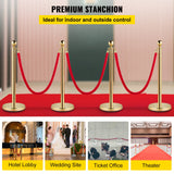 Fencing & Barriers: VEVOR 4PCS Gold Stanchion Posts Queue, 38 Inch Red Velvet Rope, Crowd Control Barriers Queue Line Rope, Barriers for Party Supplies