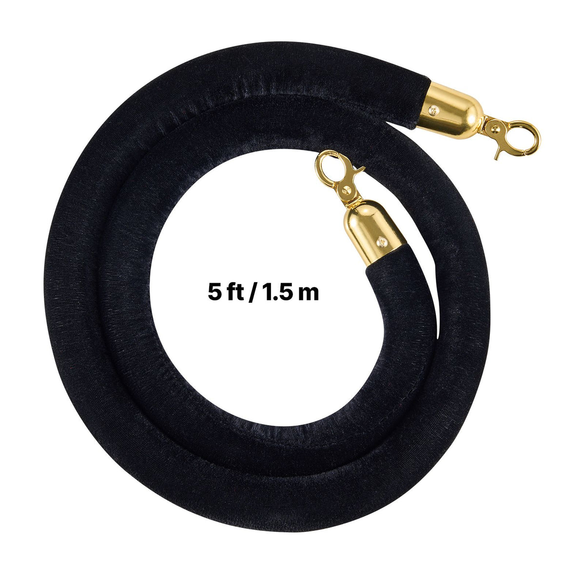 2 Pcs Black Velvet Stanchion Ropes, 1.5 m Crowd Control Stanchion Black Velvet Ropes with Gold Hooks, Post Queue Barrier Carpet Rope for Carpet Events Movie Theaters Grand Openings Hotels Party