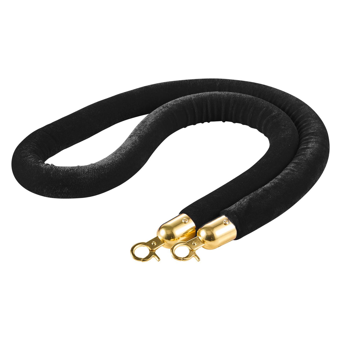 2 Pcs Black Velvet Stanchion Ropes, 1.5 m Crowd Control Stanchion Black Velvet Ropes with Gold Hooks, Post Queue Barrier Carpet Rope for Carpet Events Movie Theaters Grand Openings Hotels Party