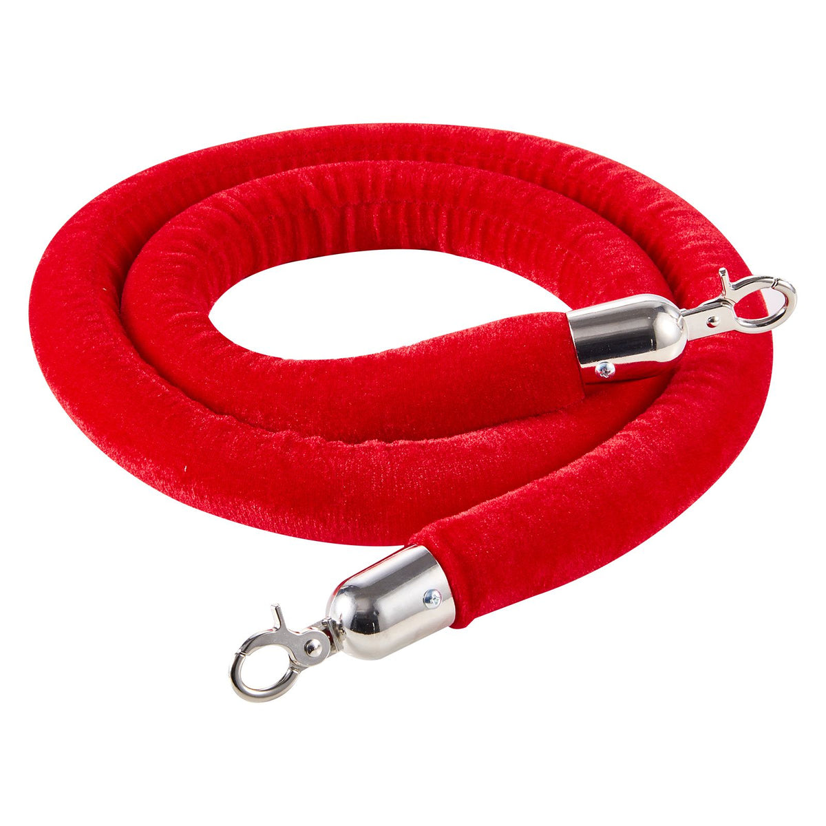 4 Pcs Red Velvet Stanchion Ropes, 1.5 m Crowd Control Stanchion Red Velvet Ropes with Silver Hooks, Post Queue Barrier Carpet Rope for Carpet Events Movie Theaters Grand Openings Hotels Party