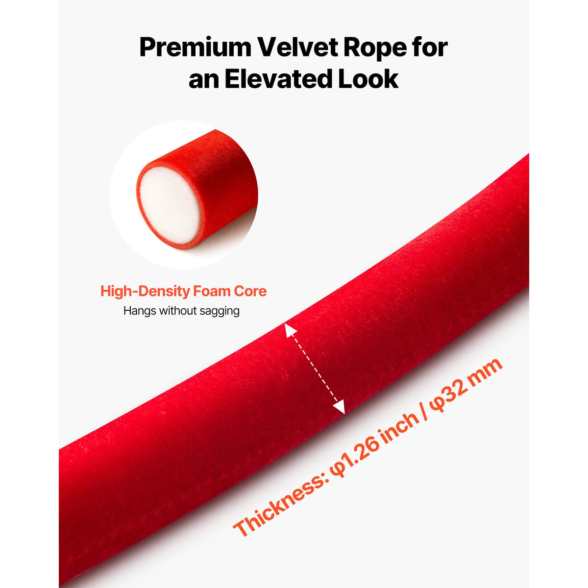2 Pcs Red Velvet Stanchion Ropes, 1.5 m Crowd Control Stanchion Red Velvet Ropes with Silver Hooks, Post Queue Barrier Carpet Rope for Carpet Events Movie Theaters Grand Openings Hotels Party