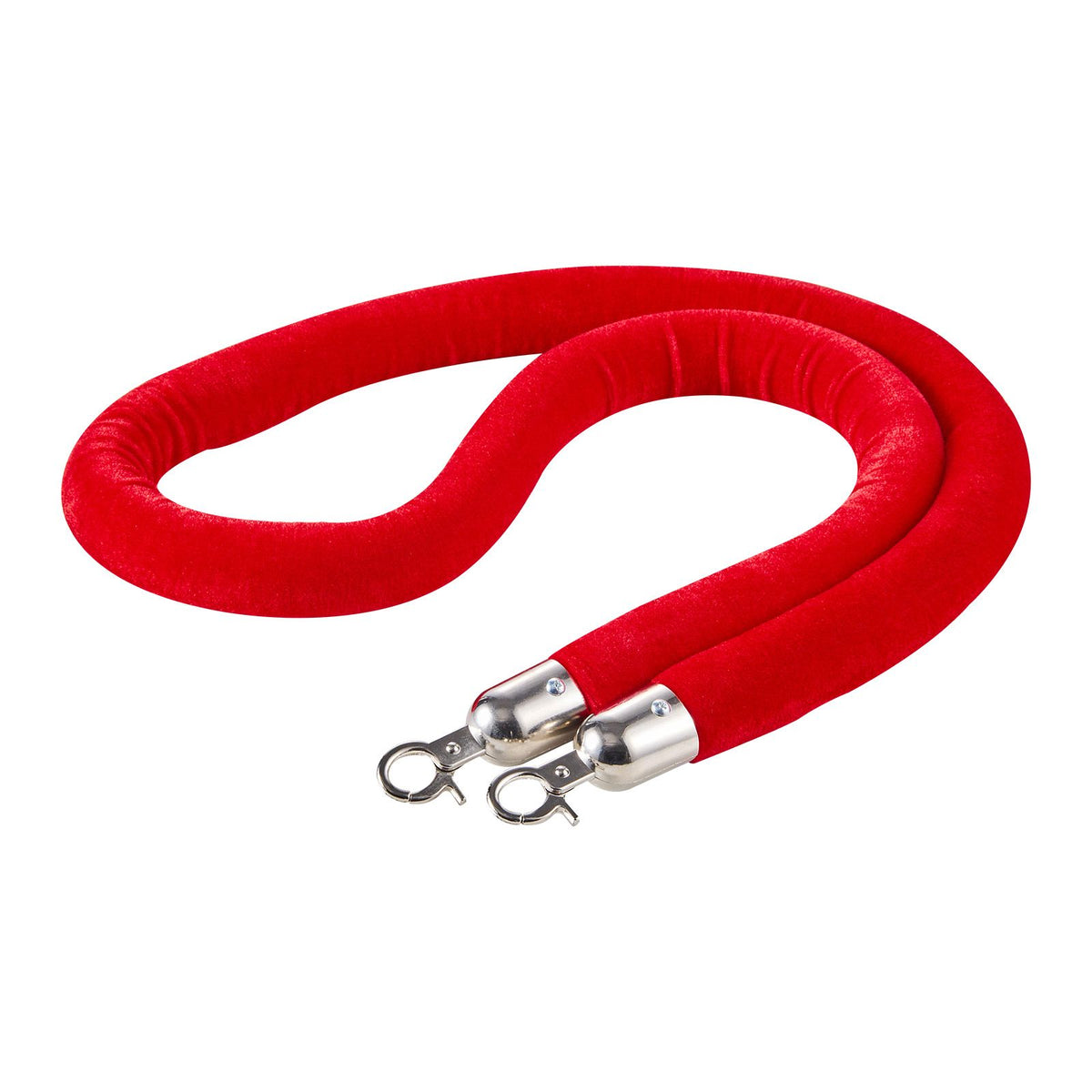 2 Pcs Red Velvet Stanchion Ropes, 1.5 m Crowd Control Stanchion Red Velvet Ropes with Silver Hooks, Post Queue Barrier Carpet Rope for Carpet Events Movie Theaters Grand Openings Hotels Party