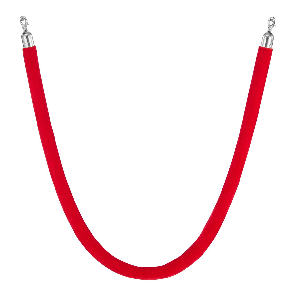 2 Pcs Red Velvet Stanchion Ropes, 1.5 m Crowd Control Stanchion Red Velvet Ropes with Silver Hooks, Post Queue Barrier Carpet Rope for Carpet Events Movie Theaters Grand Openings Hotels Party