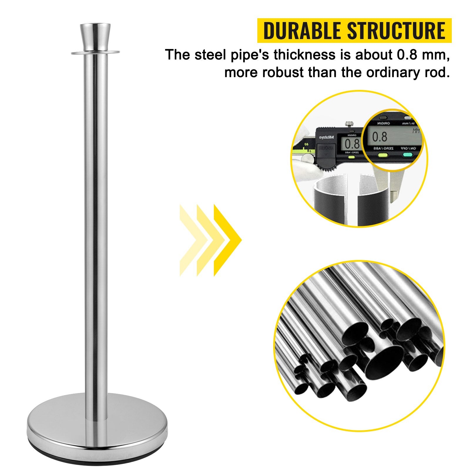 Building Toys: VEVOR Crowd Control Stanchion, Set of 2 Pieces Stanchion Set, Stanchion Set with 5 ft/1.5 m Black Velvet Rope, Silver Crowd Control Barrier with Sturdy Concrete and Metal Base - Easy Connect Assembly
