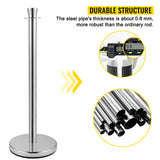 Building Toys: VEVOR Crowd Control Stanchion, Set of 2 Pieces Stanchion Set, Stanchion Set with 5 ft/1.5 m Black Velvet Rope, Silver Crowd Control Barrier with Sturdy Concrete and Metal Base - Easy Connect Assembly