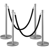 Building Toys: VEVOR Crowd Control Stanchion, Set of 2 Pieces Stanchion Set, Stanchion Set with 5 ft/1.5 m Black Velvet Rope, Silver Crowd Control Barrier with Sturdy Concrete and Metal Base - Easy Connect Assembly