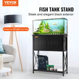 Reptile & Amphibian Habitats: VEVOR Aquarium Stand, 20 Gallon Fish Tank Stand, 25.6 x 16.5 x 31.9 in Steel and MDF Turtle Tank Stand, 167.6 lbs Load Capacity, Reptile Tank Stand with Storage Cabinet and Embedded Power Panel, Black