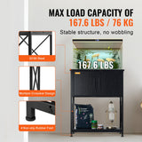 Reptile & Amphibian Habitats: VEVOR Aquarium Stand, 20 Gallon Fish Tank Stand, 25.6 x 16.5 x 31.9 in Steel and MDF Turtle Tank Stand, 167.6 lbs Load Capacity, Reptile Tank Stand with Storage Cabinet and Embedded Power Panel, Black