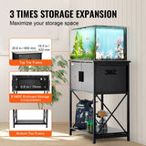 Reptile & Amphibian Habitats: VEVOR Aquarium Stand, 20 Gallon Fish Tank Stand, 25.6 x 16.5 x 31.9 in Steel and MDF Turtle Tank Stand, 167.6 lbs Load Capacity, Reptile Tank Stand with Storage Cabinet and Embedded Power Panel, Black