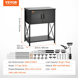 Reptile & Amphibian Habitats: VEVOR Aquarium Stand, 20 Gallon Fish Tank Stand, 25.6 x 16.5 x 31.9 in Steel and MDF Turtle Tank Stand, 167.6 lbs Load Capacity, Reptile Tank Stand with Storage Cabinet and Embedded Power Panel, Black