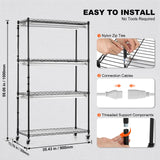 Pots, Planters & Accessories: VEVOR Plant Stand with Grow Lights 4 Tiers 180W 150 cm Tall Plant Grow Shelf