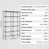 Pots, Planters & Accessories: VEVOR Plant Stand with Grow Light 6 Tiers 200W 59.1" Indoor Plant Grow Shelf